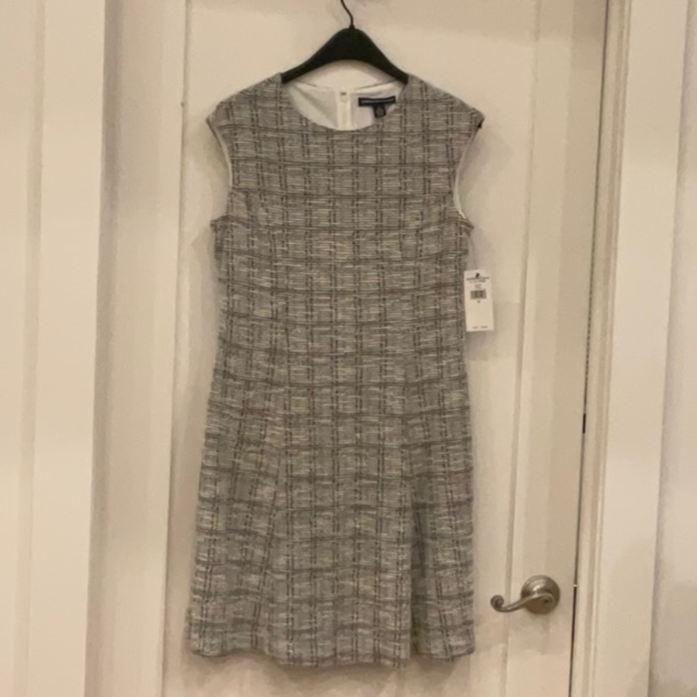 American living size 12 two tone black and white plaid dress. New with tags.